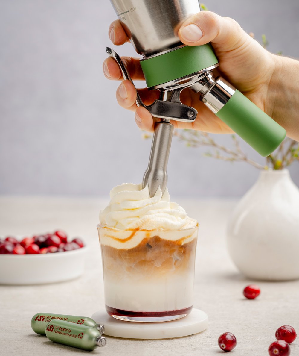 Delicious Cherry Latte with Almond Topping